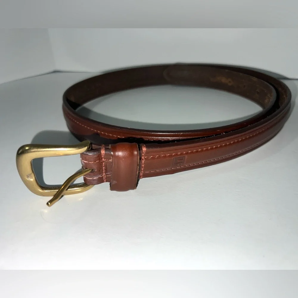 Vintage 1980s CRL Chaps Ralph Lauren Brown‎ Genuine Leather Belt Argentina Made
